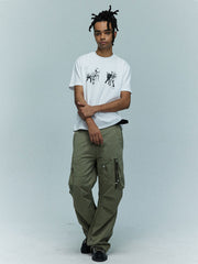 兵士プリントルーズフィット半袖Tシャツ