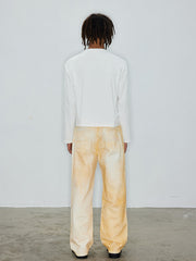 スプレー染めヴィンテージデニムパンツ