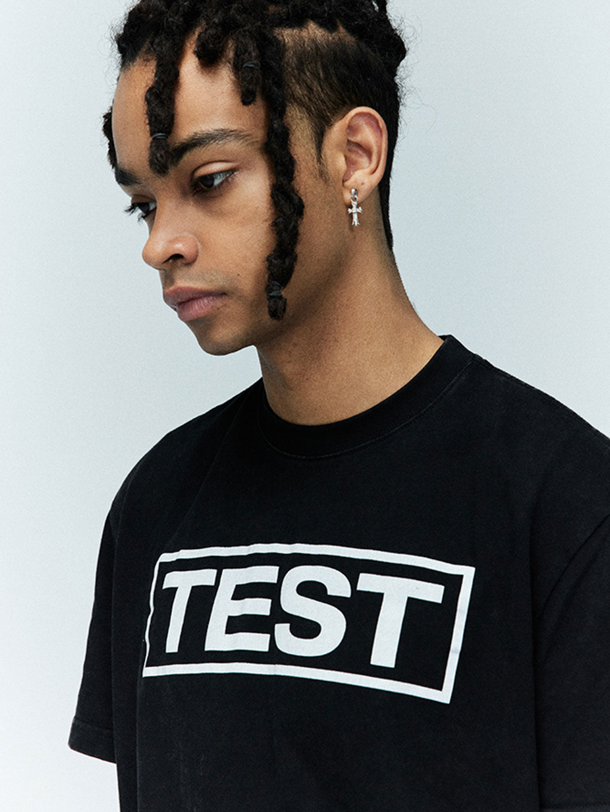 詳細画像:テストプリント半袖Tシャツのディテール