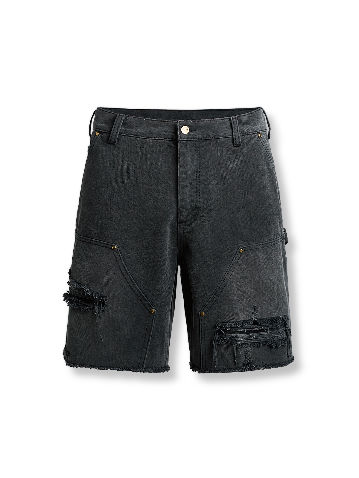 ヴィンテージ加工ワークショーツ正面図