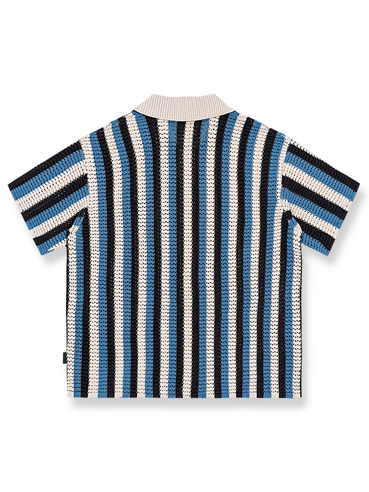 ストライプ配色ワイドショートスリーブシャツ正面図