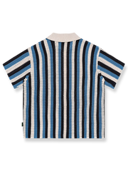 ストライプ配色ワイドショートスリーブシャツ正面図