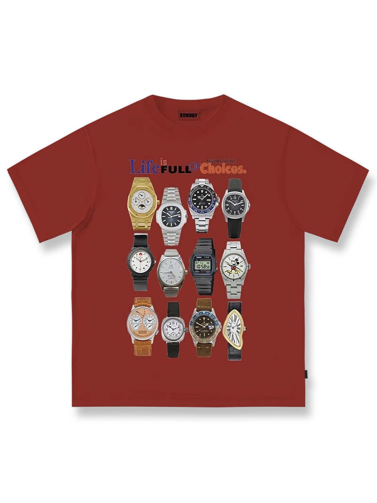ヴィンテージウォッチプリントTシャツ正面図