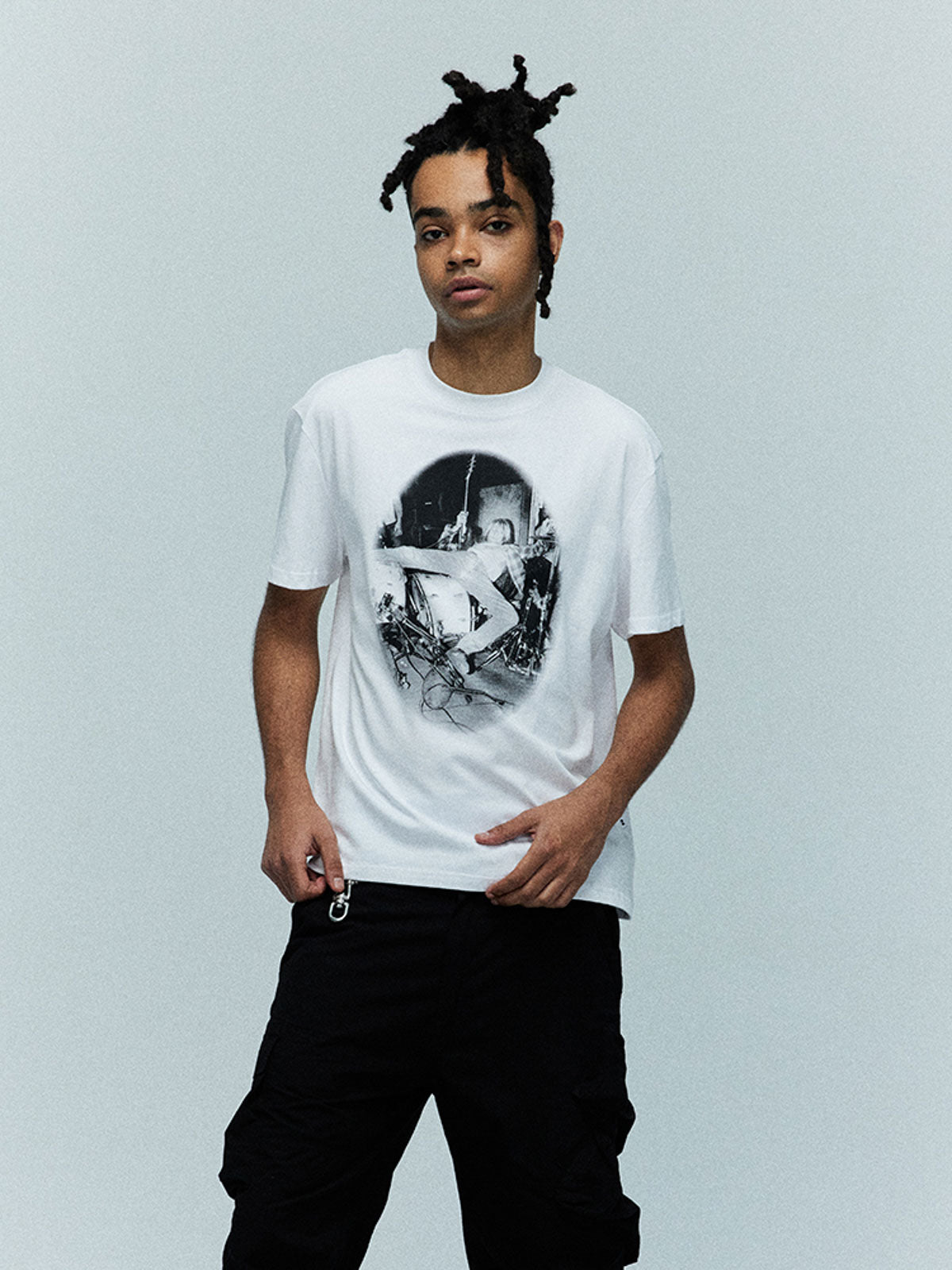 詳細画像:カート・コバーンのロックプリントのディテール