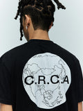 詳細画像:地球地図プリントTシャツのディテール