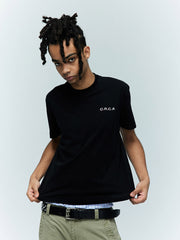 詳細画像:地球地図プリントTシャツのディテール