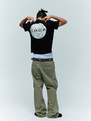 地球地図プリントTシャツ