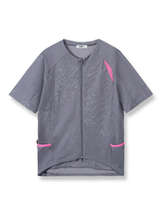 製品画像:メッシュ通気性サイクリングジャケット半袖正面図