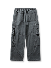 ウォッシュドヴィンテージマルチポケットワークパンツの全体図