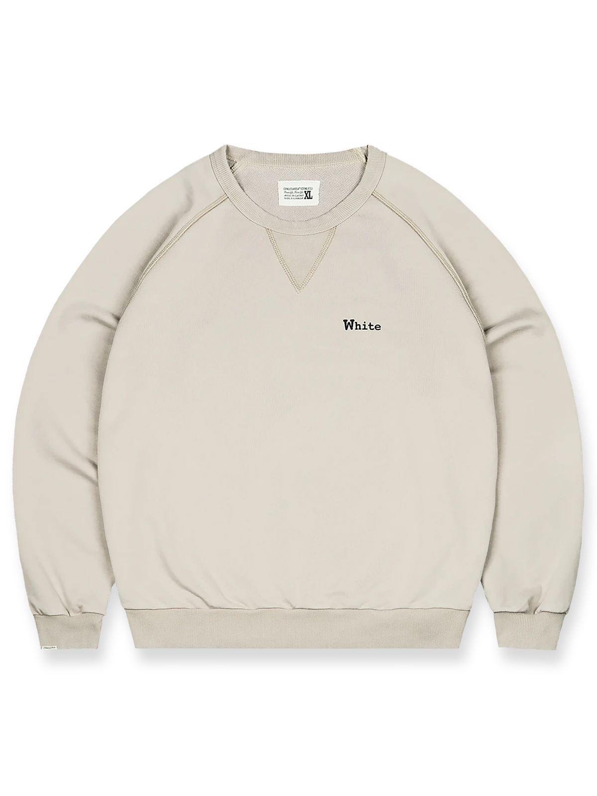 製品画像
「N.COLOR懐かしさの色シリーズの色落ち加工スウェット全体イメージ。420g厚手コットン生地とスノーウォッシュ加工が特徴で、レトロカラーがヴィンテージスタイルを引き立てる一着。」
詳細画像
「胸元の英文字プリントとスノーウォッシュ加工による色落ち感が際立つ生地のディテールクローズアップ。柔らかな肌触りと褪色の質感が魅力。」