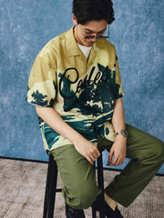 雪山 流水 ハワイアンシャツ