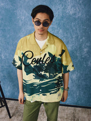 雪山 流水 ハワイアンシャツ