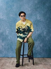 雪山 流水 ハワイアンシャツ