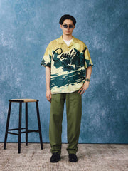 雪山 流水 ハワイアンシャツ