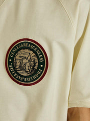 刺繍 ラグラン バッジ付き半袖Tシャツ