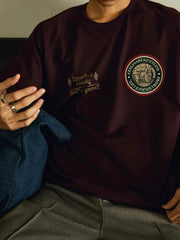 刺繍 ラグラン バッジ付き半袖Tシャツ