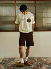 刺繍 ラグラン バッジ付き半袖Tシャツ