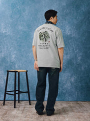 水墨画スタイル『水墨丹青』プリント半袖Tシャツ