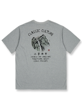 水墨画スタイル『水墨丹青』プリント半袖Tシャツ