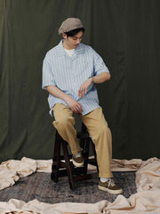 ストライプ ハワイアンシャツ