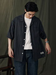 ストライプ ハワイアンシャツ