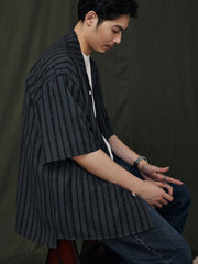 ストライプ ハワイアンシャツ