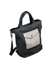 カラーブロックキャンバストート ショルダーバッグ