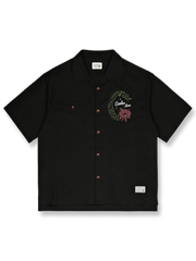 キューバカラー綿麻 半袖シャツ