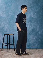 ワッフル織り ドロップショルダー カジュアル半袖Tシャツ