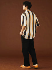 ストライプ ハワイアン 半袖シャツ