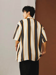 ストライプ ハワイアン 半袖シャツ