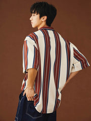 ストライプ ハワイアン 半袖シャツ