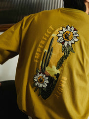 デザート フラワー 刺繍入り半袖Tシャツ