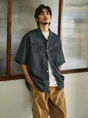 レトロプリント キューバカラー 半袖シャツ