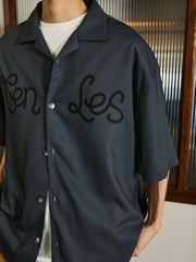 レトロプリント キューバカラー 半袖シャツ