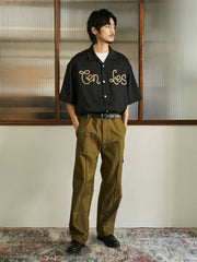 レトロプリント キューバカラー 半袖シャツ