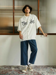 レトロプリント キューバカラー 半袖シャツ