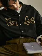 レトロプリント キューバカラー 半袖シャツ