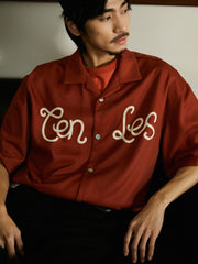 レトロプリント キューバカラー 半袖シャツ