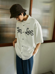 レトロプリント キューバカラー 半袖シャツ