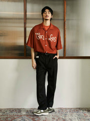 レトロプリント キューバカラー 半袖シャツ