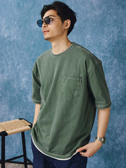 ヘビーダイウォッシュ ポケット付き半袖Tシャツ