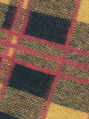 製品画像: クラシックなチェック柄モヘアVネックカーディガンの正面全体画像
詳細画像: モヘア特有のふんわりとした毛羽立ちとボタンディテールのクローズアップ画像