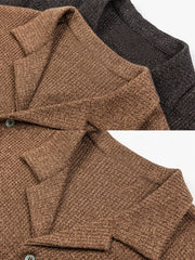 夏のテクスチャード開襟シャツ