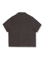 夏のテクスチャード開襟シャツ