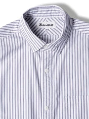 ブルーホワイトストライプシャツ