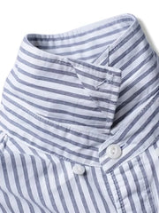 ブルーホワイトストライプシャツ