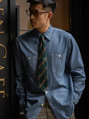 シャンブレー長袖シャツ