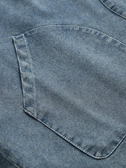 多機能デニムプルオーバーシャツ