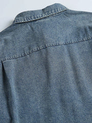 多機能デニムプルオーバーシャツ